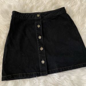Black Denim Skirt